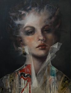 ROMY - Russian, 130x100cm, Oil and Paper on Canvas