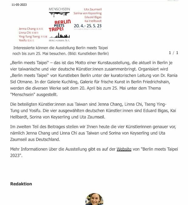 BERLIN MEETS TAIPEI: Deutsche und Taiwanesische Künstler:innen stellen gemeinsam in Berlin aus. Ein Beitrag von Tatjana Romig – Interview 2/2